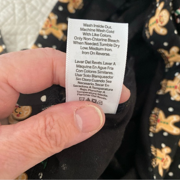 Holiday Time Girls Leggings size XXL 18 stretchy gingerbread men candy canes - Picture 5 of 8